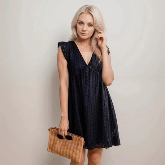 Robe bohème courte avec poches et short intégré style décontracté